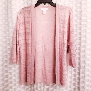CORAL BAY 💋 Pink 3/4 sleeve cardigan, Size XL